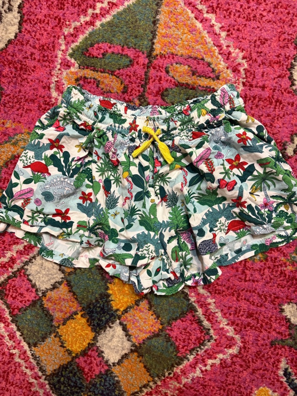 Boden Tropical dinosaur pull on shorts
